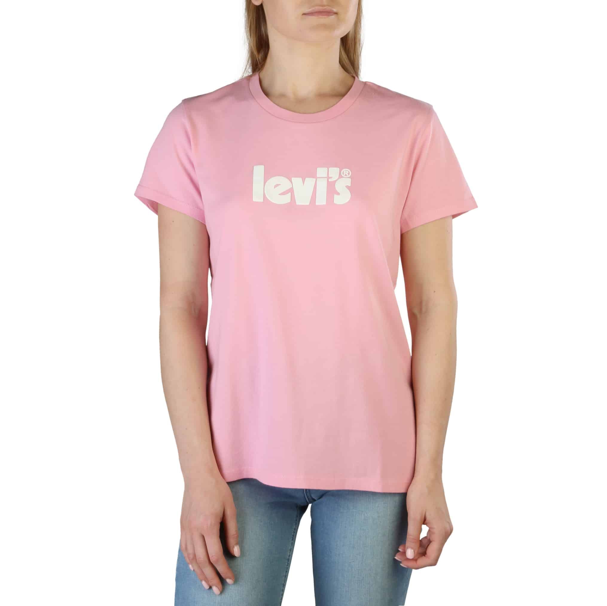 Women Pink Short Sleeves Cotton T-shirt Levis Tshirt 17369_THE-PERFECT