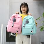 2022 Fashion Canvas Backpack 19inch Female Schoolbag Student Bookbag Girls Cute Travel Rucksack Shoulder Bag