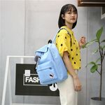 2022 Fashion Canvas Backpack 19inch Female Schoolbag Student Bookbag Girls Cute Travel Rucksack Shoulder Bag
