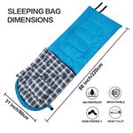 Desert&Fox Soft Flannel Sleeping Bags with Pillow for Adult Kids Winter Sleeping Bag Warm Lining Hiking Camping Bags with Sack