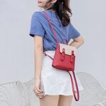 PU Leather Women Small Backpack Fashion Splicing Hit Color Shoulder Bags School Bags for Teenage Girls Casual Ladies Backpack