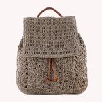 Women Straw Backpack Shoulders Bag Handmade Woven Casual Beach Top Handle Bags for Women Traveling Shopping