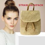 Woven Straw Women Shoulder Backpack Bag Female Holiday Schoolbag Handbags for Women Outdoor Shopping Travel