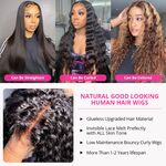 Yuan 40 Inch Water Wave Lace Front Wigs For Black Women Curly Full Lace Human Hair 360 Wet And Wavy Loose Deep Wave Frontal Wig