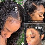Yuan 40 Inch Water Wave Lace Front Wigs For Black Women Curly Full Lace Human Hair 360 Wet And Wavy Loose Deep Wave Frontal Wig