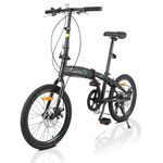 20Inch Folding Bicycle 7 Speed High Carbon Steel Shock-absorbing Cycling Road Bike for Adult  Male Female Student Outdoor Sports