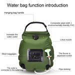 20L Camping Shower Bag Outdoor Shower Water Bag Solar Heating Portable Foldable Travel Climbing Hydration Bathe Shower Head