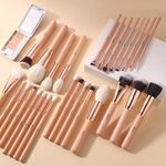 BEILI Pink Makeup Brushes High Quality Powder Foundation Blush Eyeshadow Make Up Brush Set  Natural Hair  brochas maquillaje